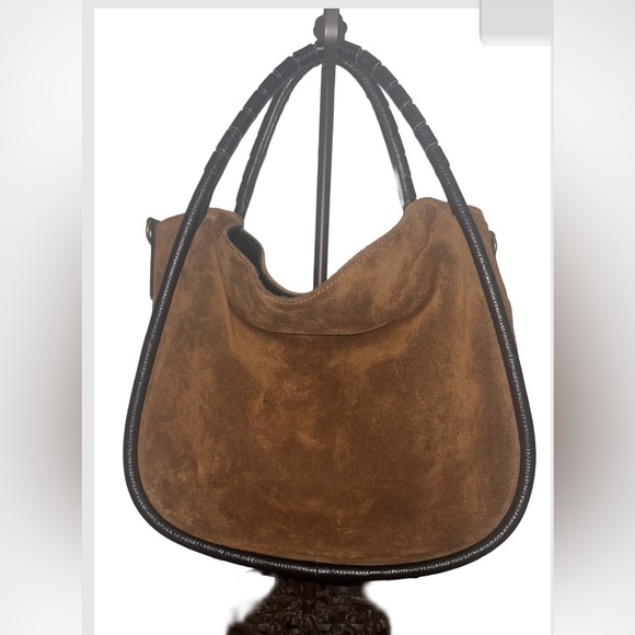 Cheval Firenze Italian Suede Leather Satchel Bag/Satchel/Crossbody - Picture 5 of 10